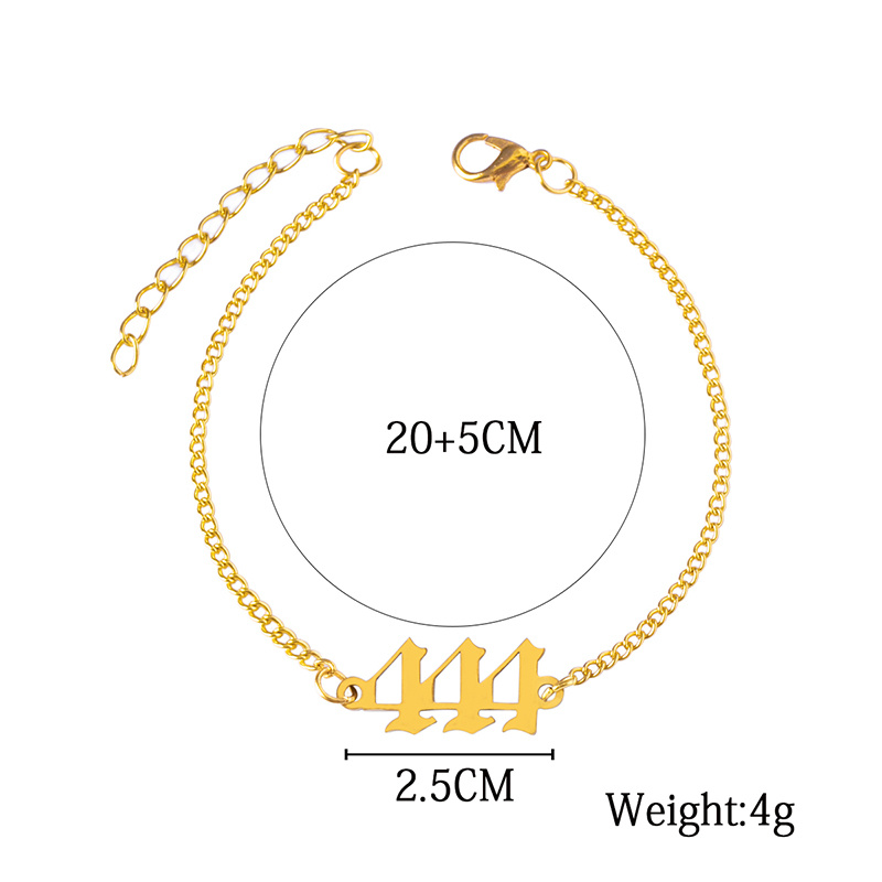 Stainless Steel Number 444 Chain Bracelets For Women - Image 9