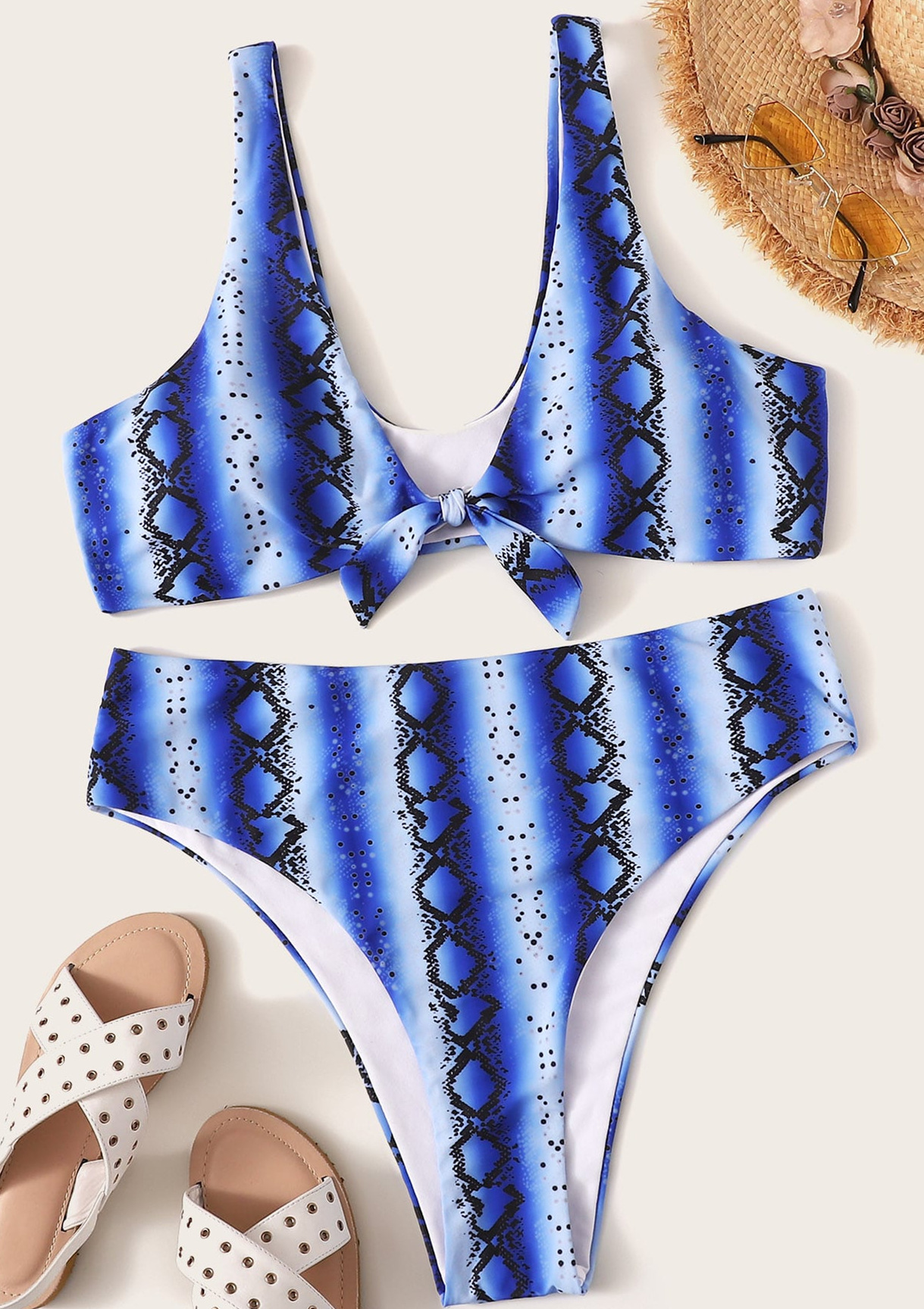 Sexy plus size knotted high waist ladies swimwear - Image 5