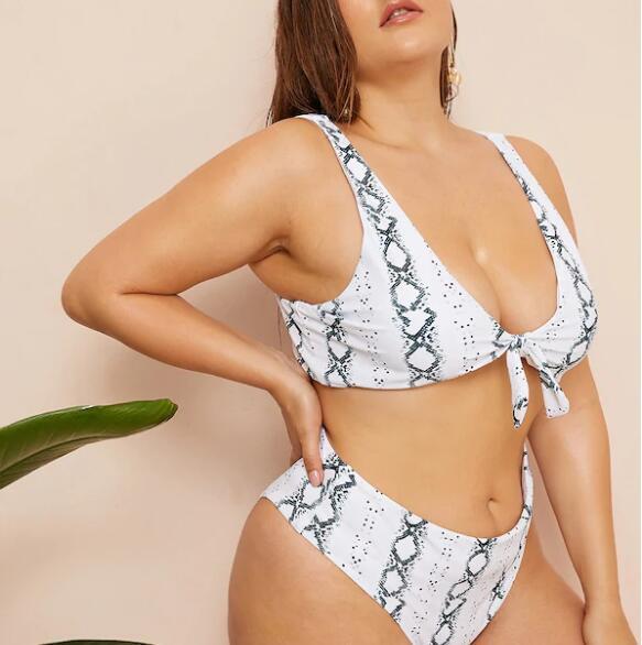Sexy plus size knotted high waist ladies swimwear - Image 2