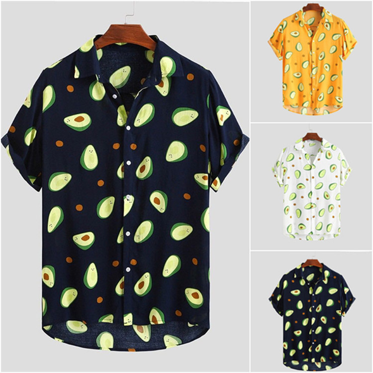 Printed beachwear avocado men's short sleeve