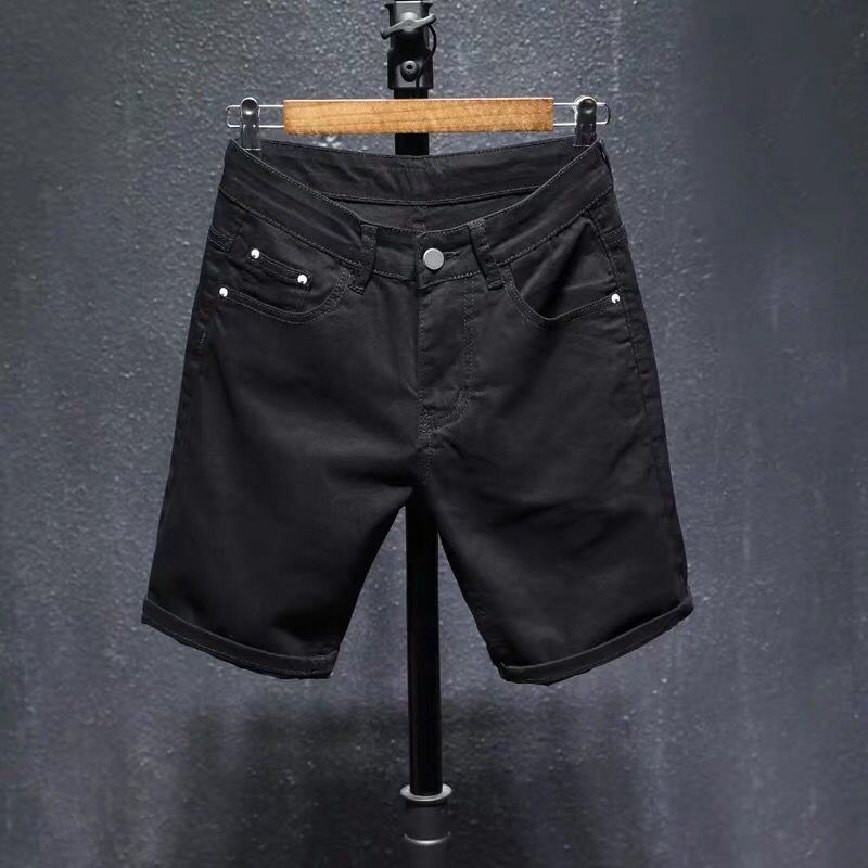 New Arrival Shorts Men Zipper Fly Casual Solid Cotton Summer Hole Elastic Thin Black Mens Homme Boardshorts Beach Regular - Image 2