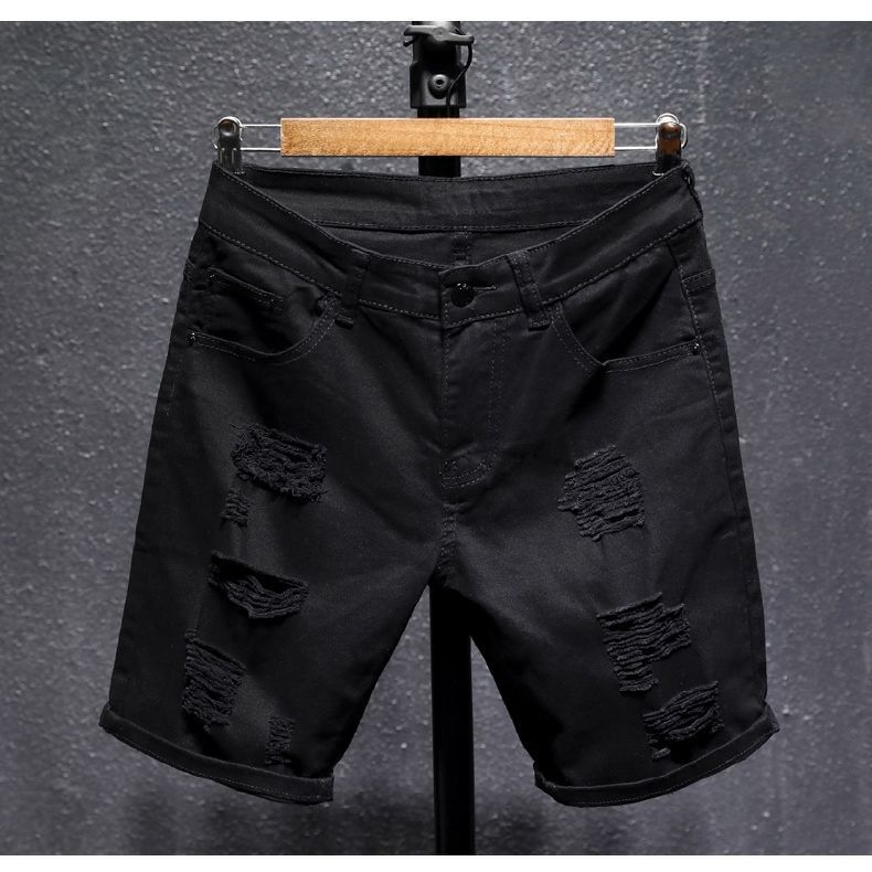 New Arrival Shorts Men Zipper Fly Casual Solid Cotton Summer Hole Elastic Thin Black Mens Homme Boardshorts Beach Regular - Image 6