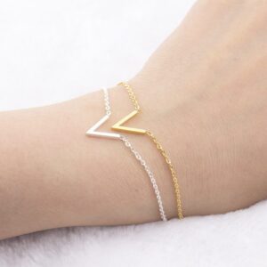 V Bracelets For Women  Stainless Steel Chain