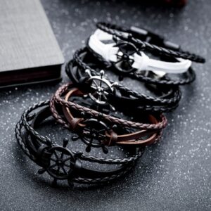 Alloy Leather Charm Bracelets