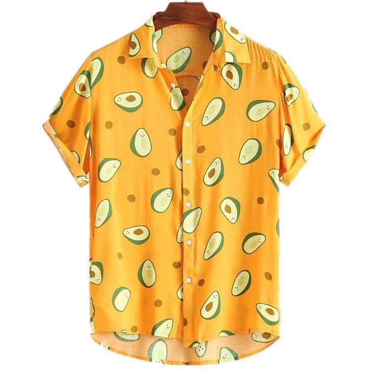 Printed beachwear avocado men's short sleeve - Image 5