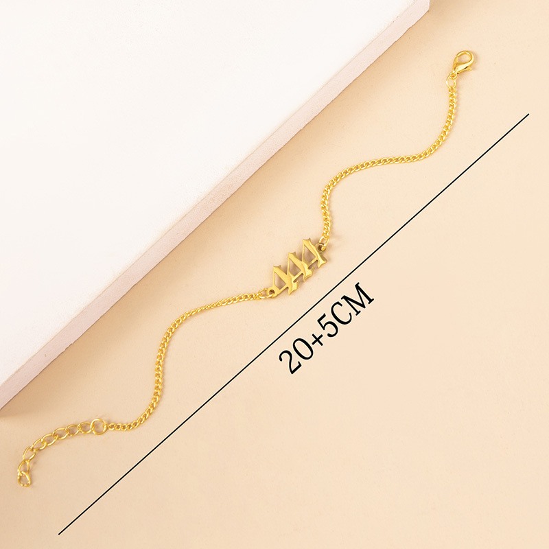 Stainless Steel Number 444 Chain Bracelets For Women - Image 7