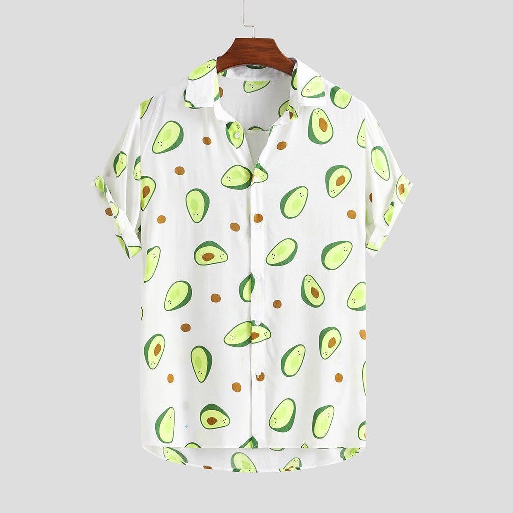 Printed beachwear avocado men's short sleeve - Image 7