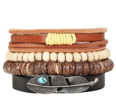 Fashion Beaded Leather Bracelets And Bracelets - Image 6