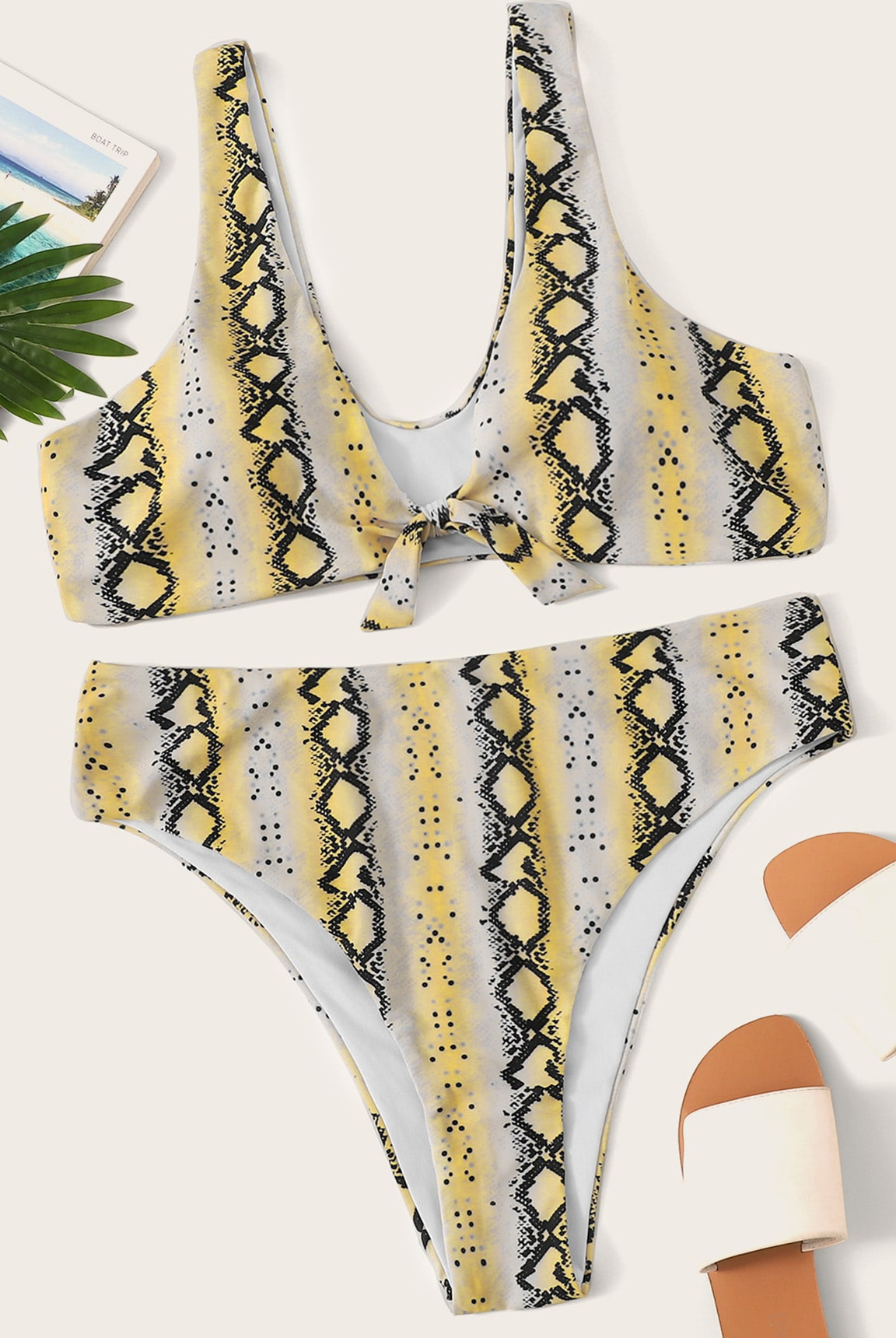 Sexy plus size knotted high waist ladies swimwear - Image 7