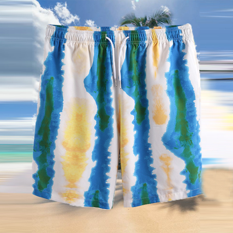 Men's Casual Beachwear Stripe Print Set - Image 3