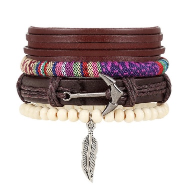 Fashion Beaded Leather Bracelets And Bracelets - Image 4
