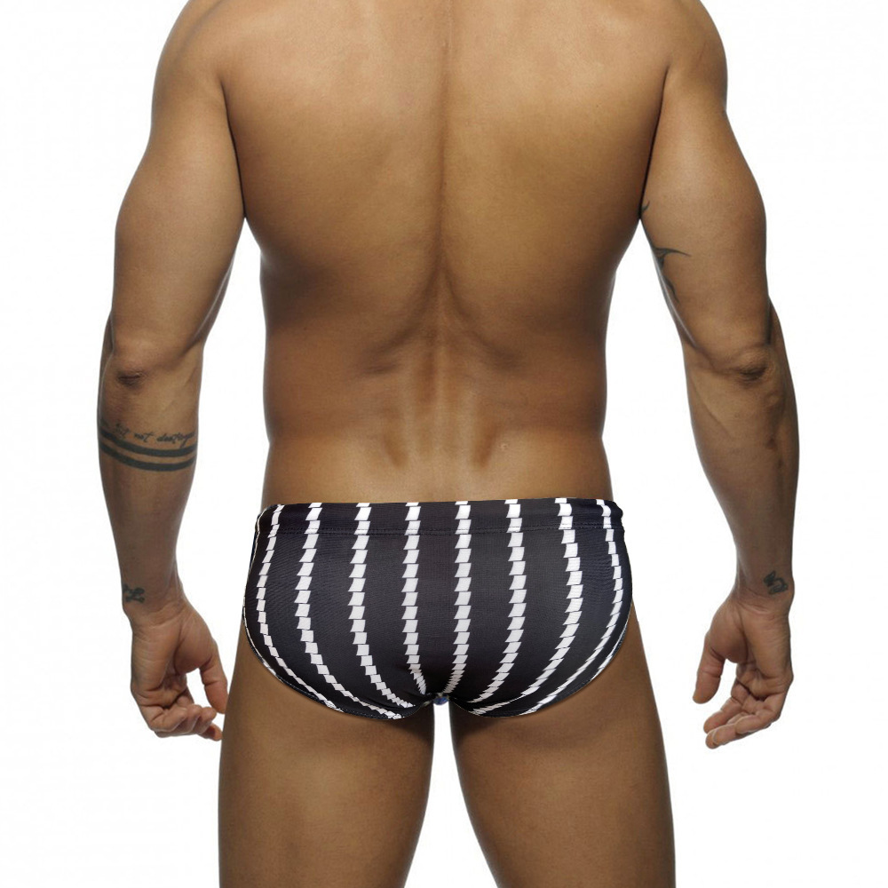 Low Rise Tight Vertical Stripes Beach Training Competition Swimsuit - Image 5