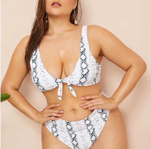 Sexy plus size knotted high waist ladies swimwear - Image 4