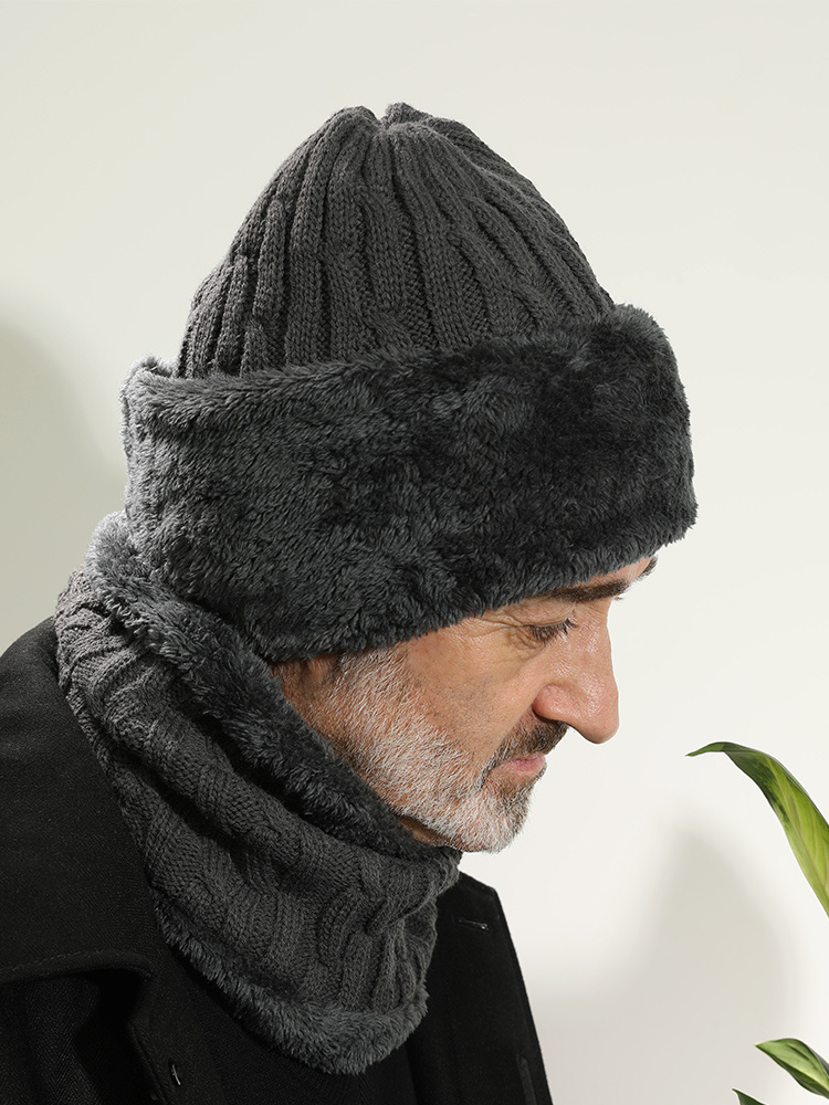 Woolen Hats For Middle-aged And Elderly Men In Winter Thicken Men's Knitted Hats For The Elderly - Image 2