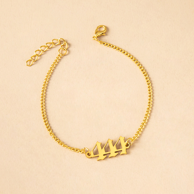 Stainless Steel Number 444 Chain Bracelets For Women - Image 3