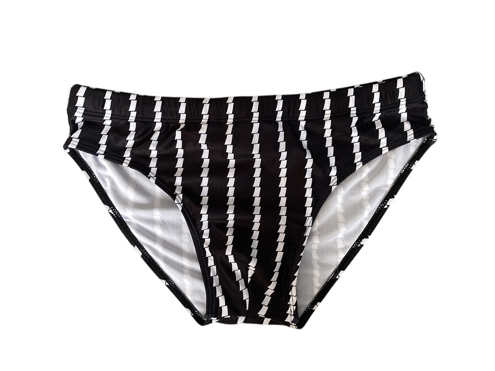 Low Rise Tight Vertical Stripes Beach Training Competition Swimsuit - Image 3