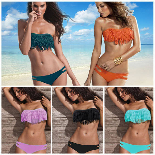 Fashion bra swimwear bikinis tassel female spa tourism suit aliexpress explosion - Image 2