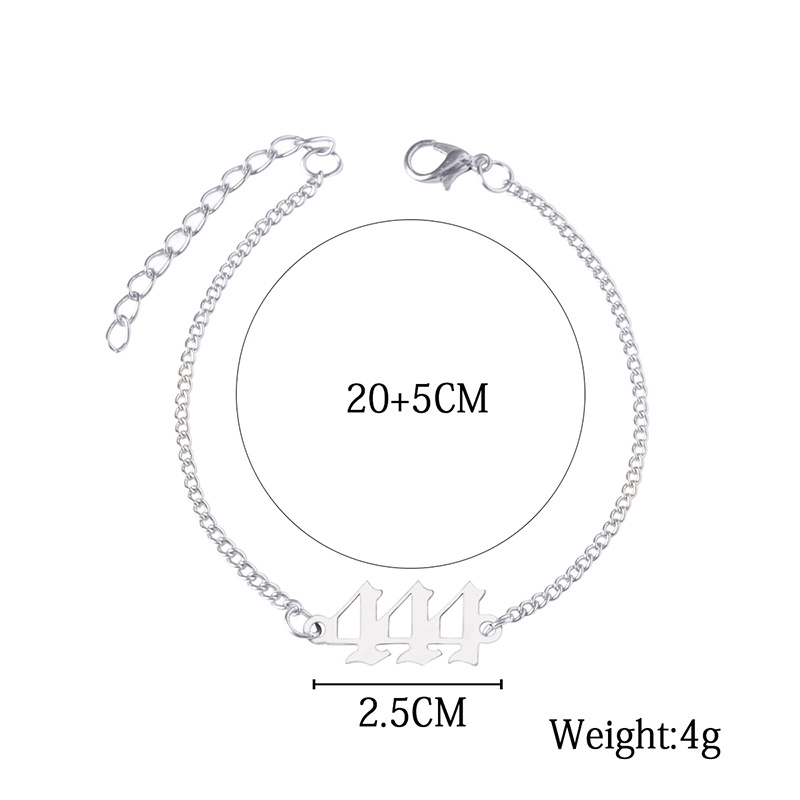 Stainless Steel Number 444 Chain Bracelets For Women - Image 10