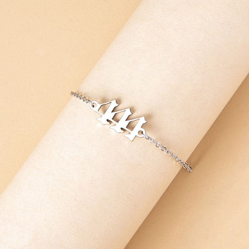 Stainless Steel Number 444 Chain Bracelets For Women - Image 6
