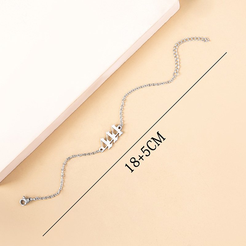 Stainless Steel Number 444 Chain Bracelets For Women - Image 8
