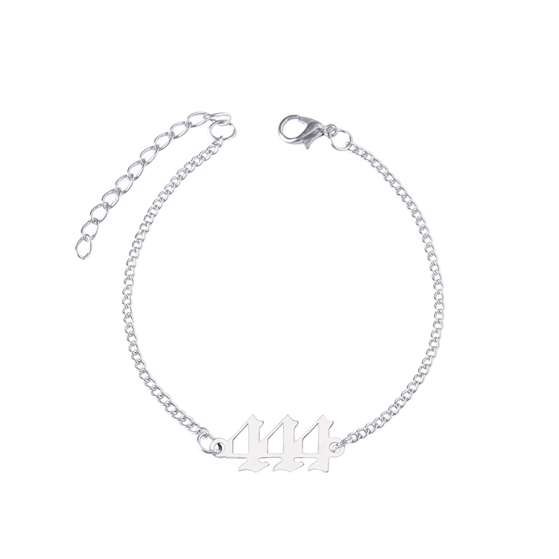 Stainless Steel Number 444 Chain Bracelets For Women - Image 2
