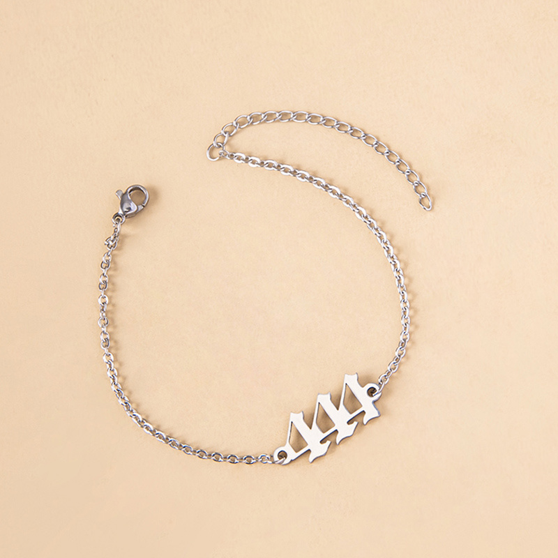 Stainless Steel Number 444 Chain Bracelets For Women - Image 4