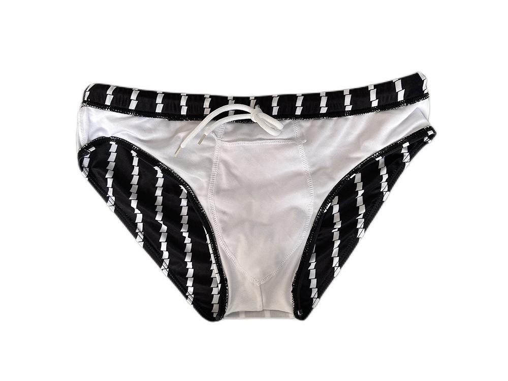 Low Rise Tight Vertical Stripes Beach Training Competition Swimsuit - Image 2