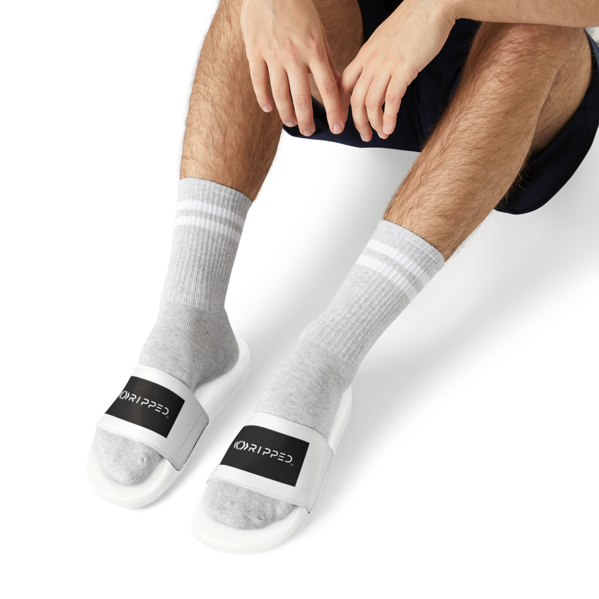 Ripped Men's Sandal(Black/White) - Image 9