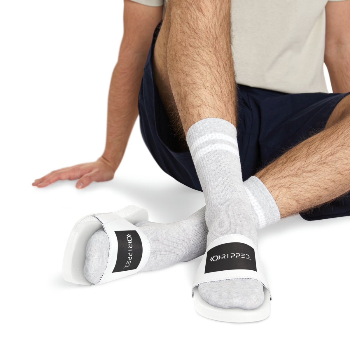 Ripped Men's Sandal(Black/White) - Image 10