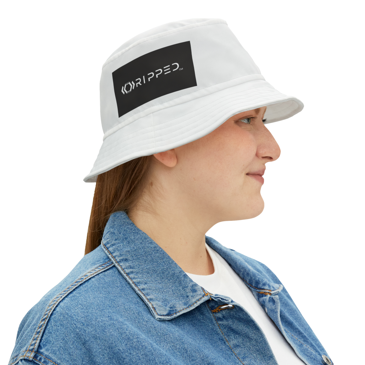 Ripped Bucket Hat (Black/White) - Image 11