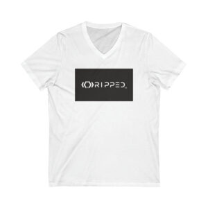 Ripped Men’s V-Neck Tee(Black/White)