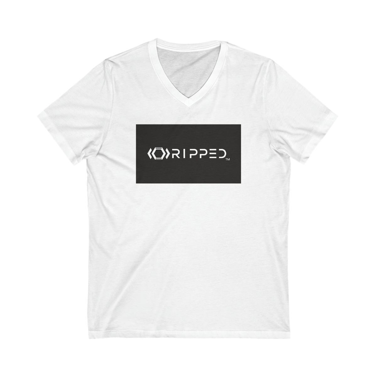 Ripped Men’s V-Neck Tee(Black/White)