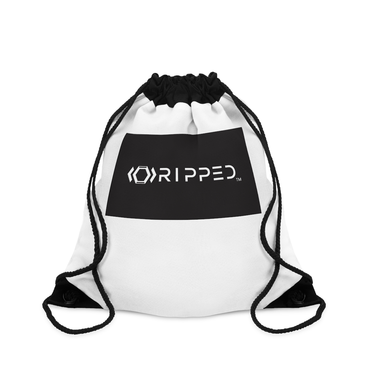 Ripped Drawstring Bag(Black/White) - Image 3