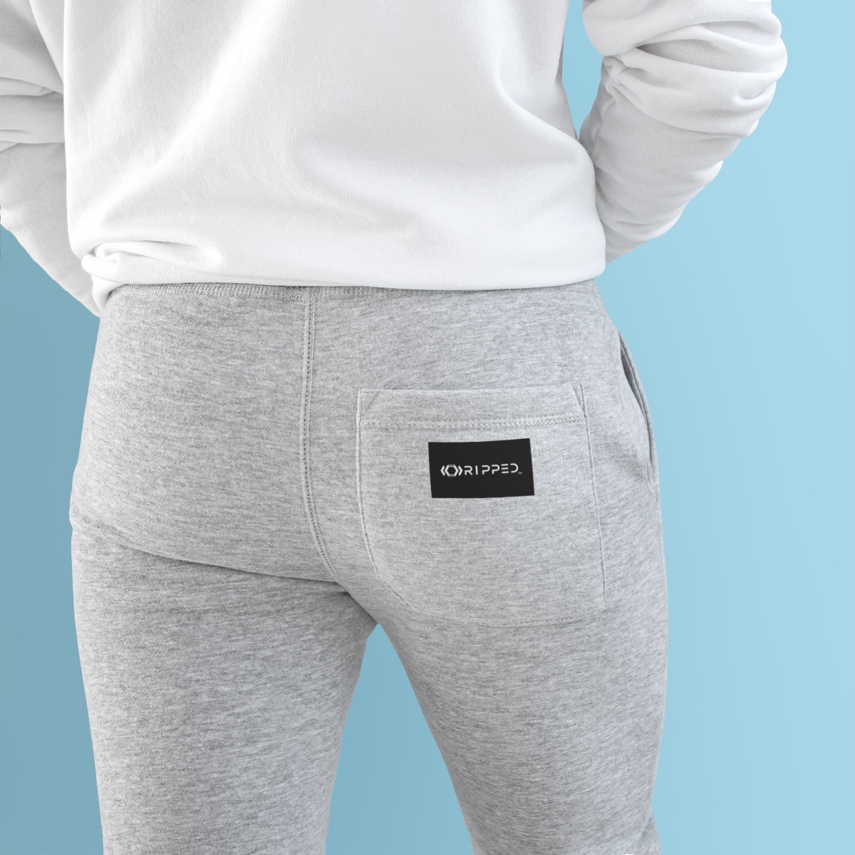Ripped Men’s Fleece Joggers(Black/White)