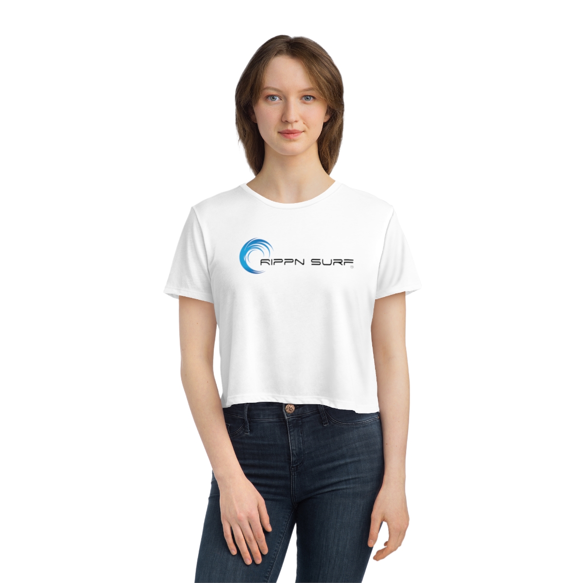 Rippn Surf Women's Flowy Cropped Tee - Image 4