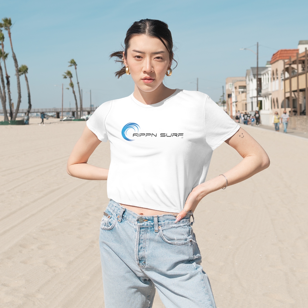 Rippn Surf Women's Flowy Cropped Tee