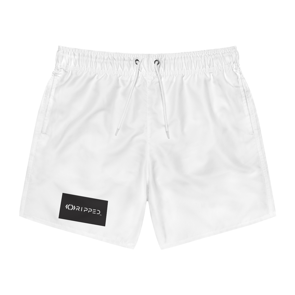 Ripped Men’s Swim Trunks(Black/White) - Image 2