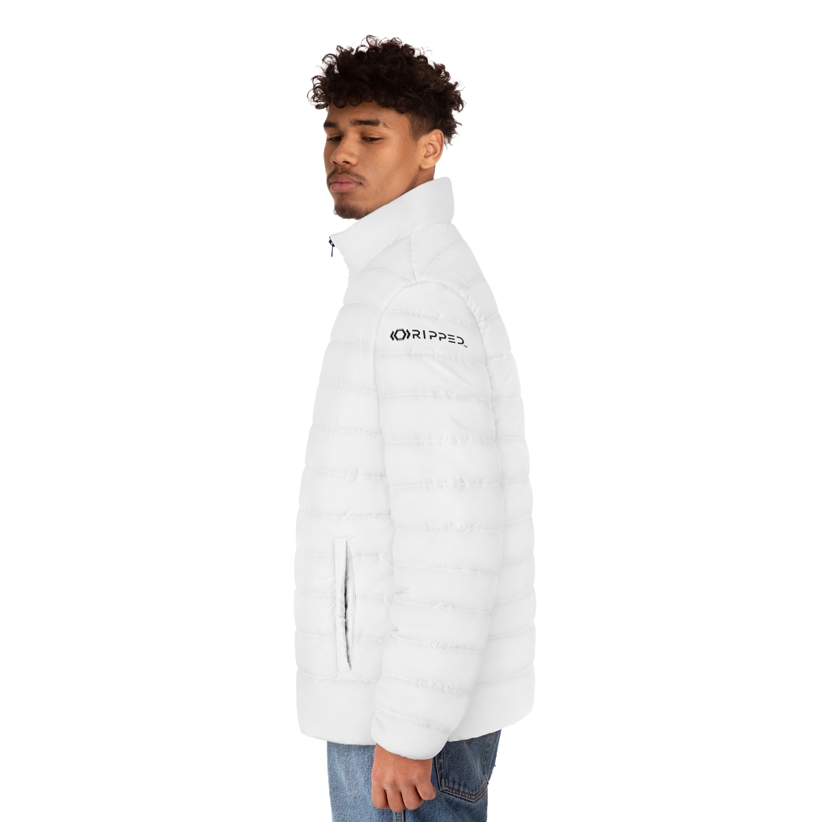Ripped Back Men's Puffer Jacket - Image 6