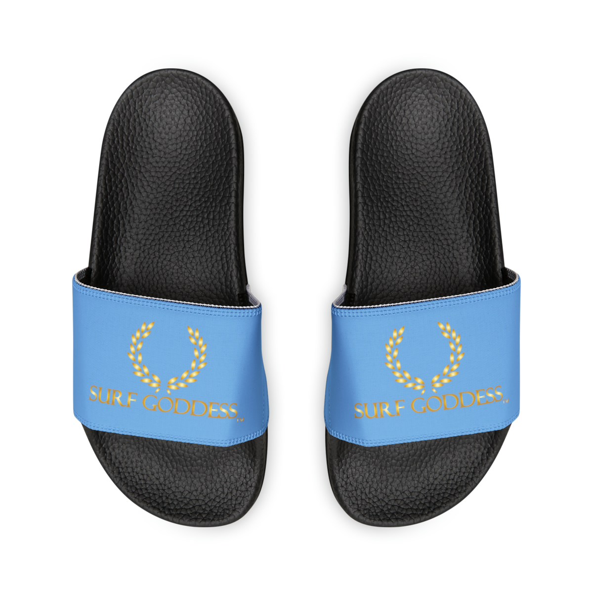 Surf Goddess Light Ocean Wave Blue Sandals(Dark Soled)