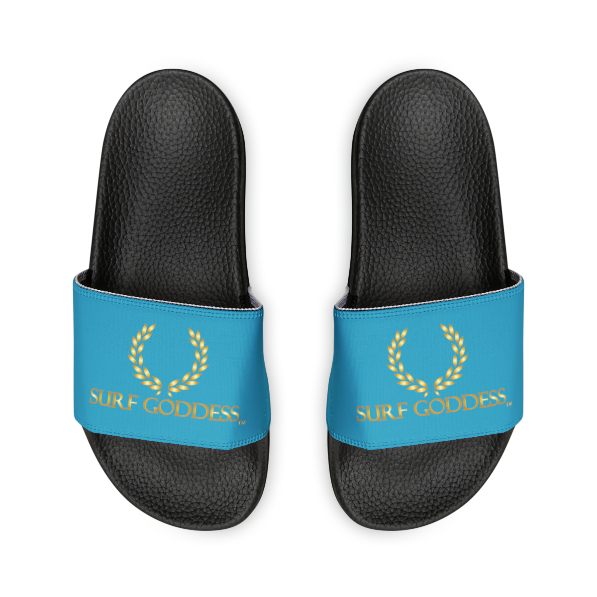 Surf Goddess Ocean Wave Blue Sandals(Dark Soled)