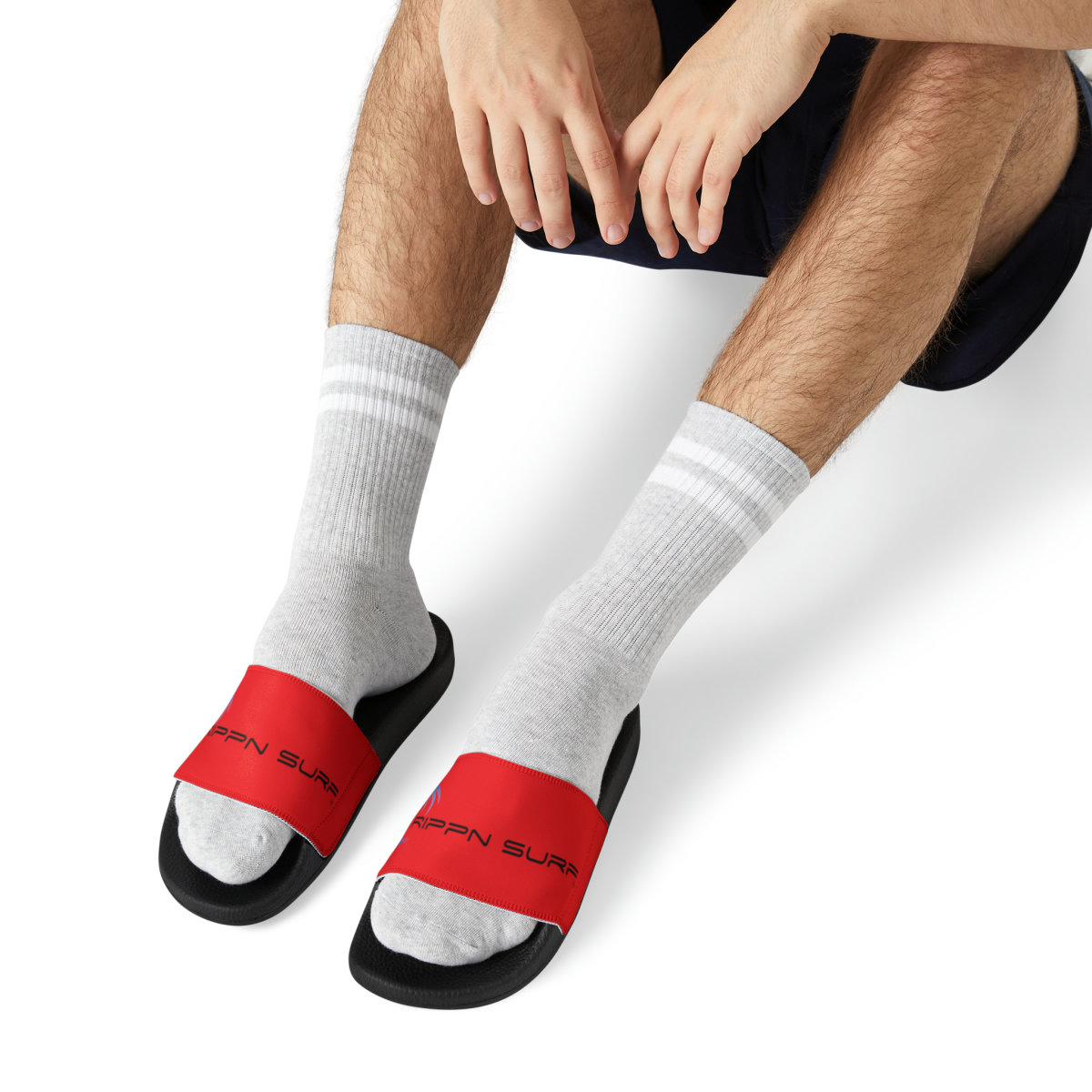 Rippn Surf Fire Red Men’s Chill Slide Sandals(Dark Soled) - Image 9