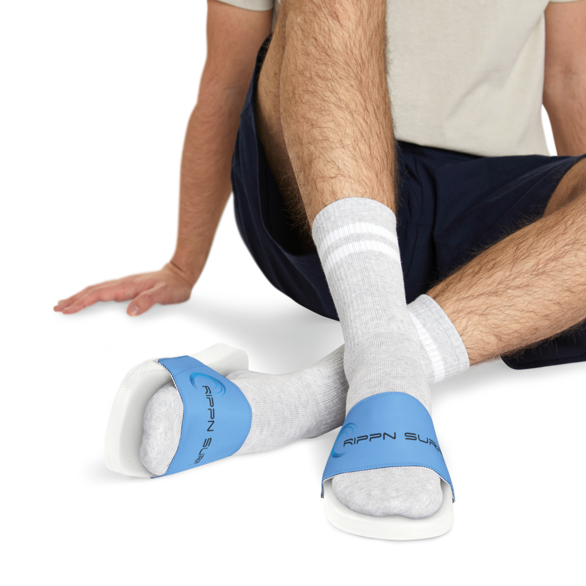 Rippn Surf Light Ocean Blue Men’s Chill Slide Sandals - Image 10