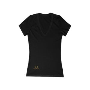 Surf Goddess Women’s Black Short Sleeve Deep V-Neck Tee