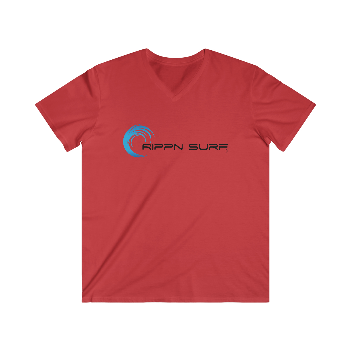 Rippn Surf Men's Red Fitted V-Neck Short Sleeve Tee