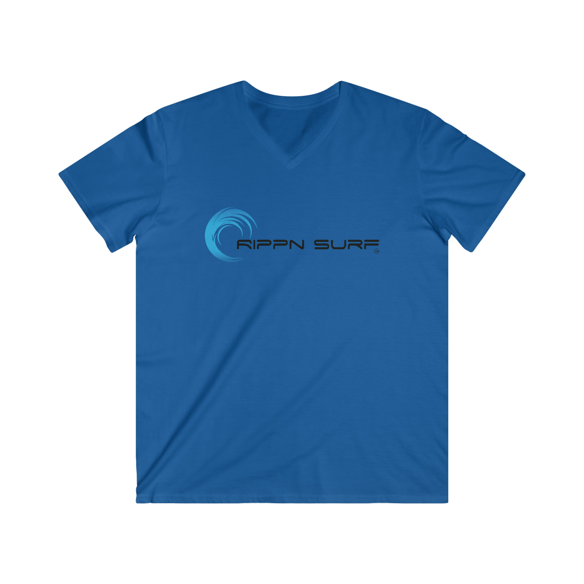 Rippn Surf Men's Blue Fitted V-Neck Short Sleeve Tee