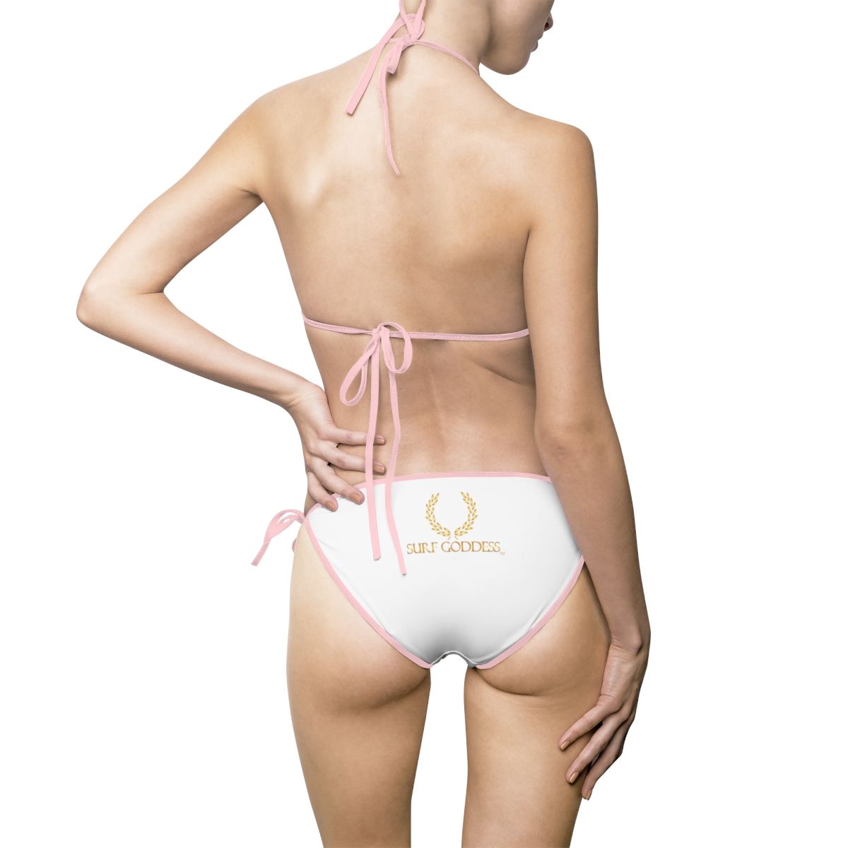 Surf Goddess Pink Strapped Frontside Backside Women's Bikini