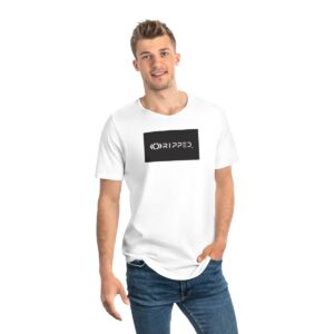 Ripped Men's Curved Hem Tee(Black/White)