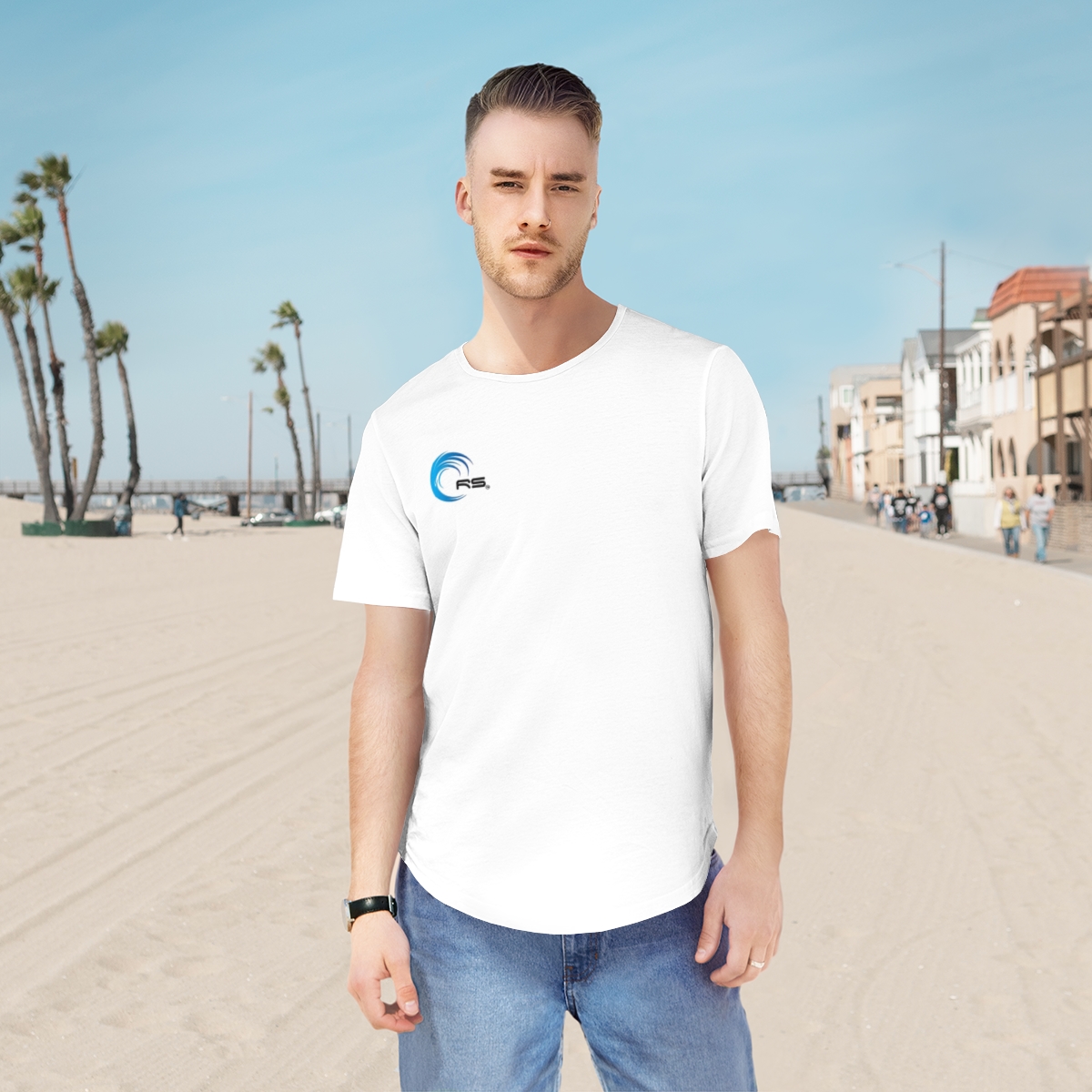 Rippn Surf RS Wave Men's Curved Hem Tee