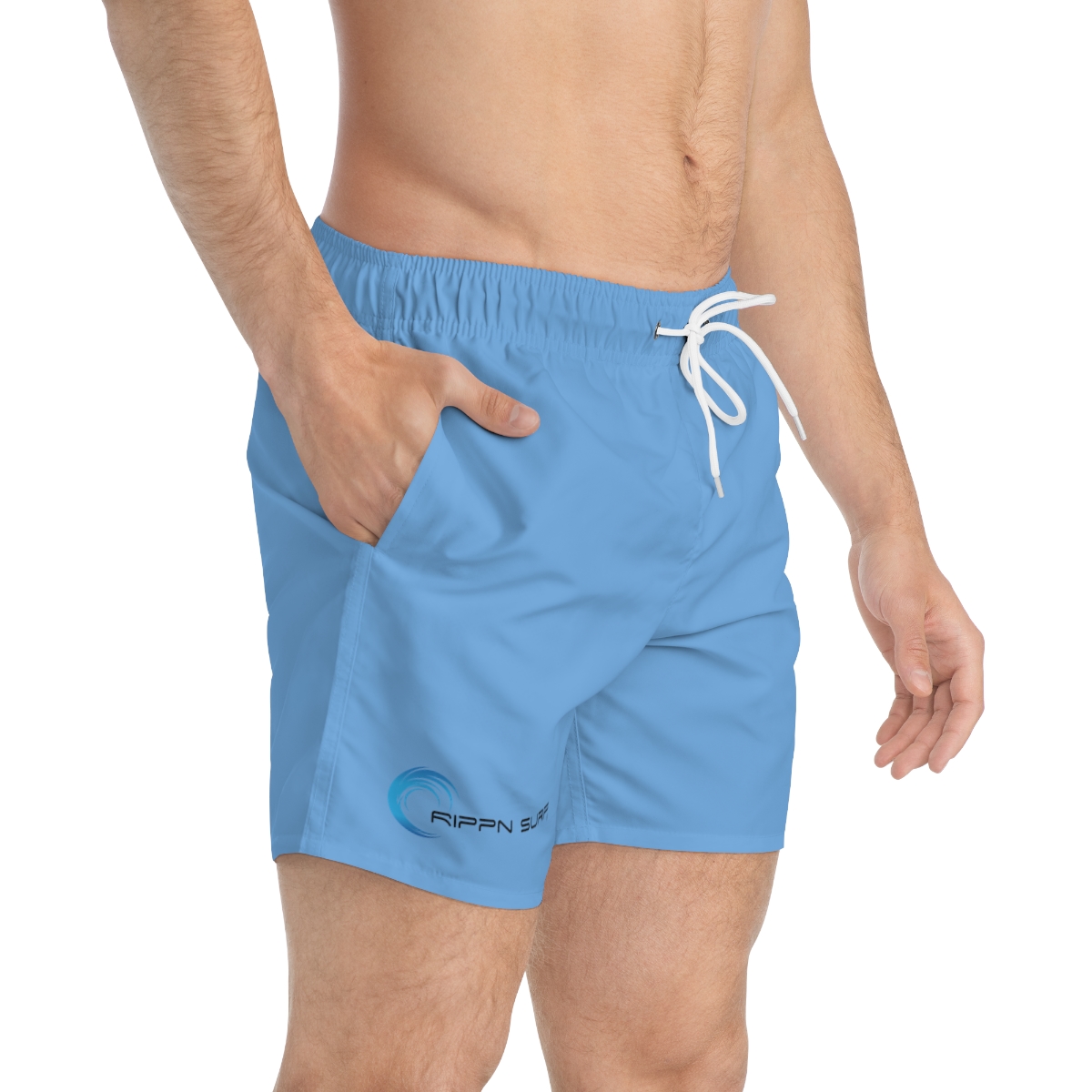 Rippn Surf Ocean Blue Men’s Swim Trunks - Image 22