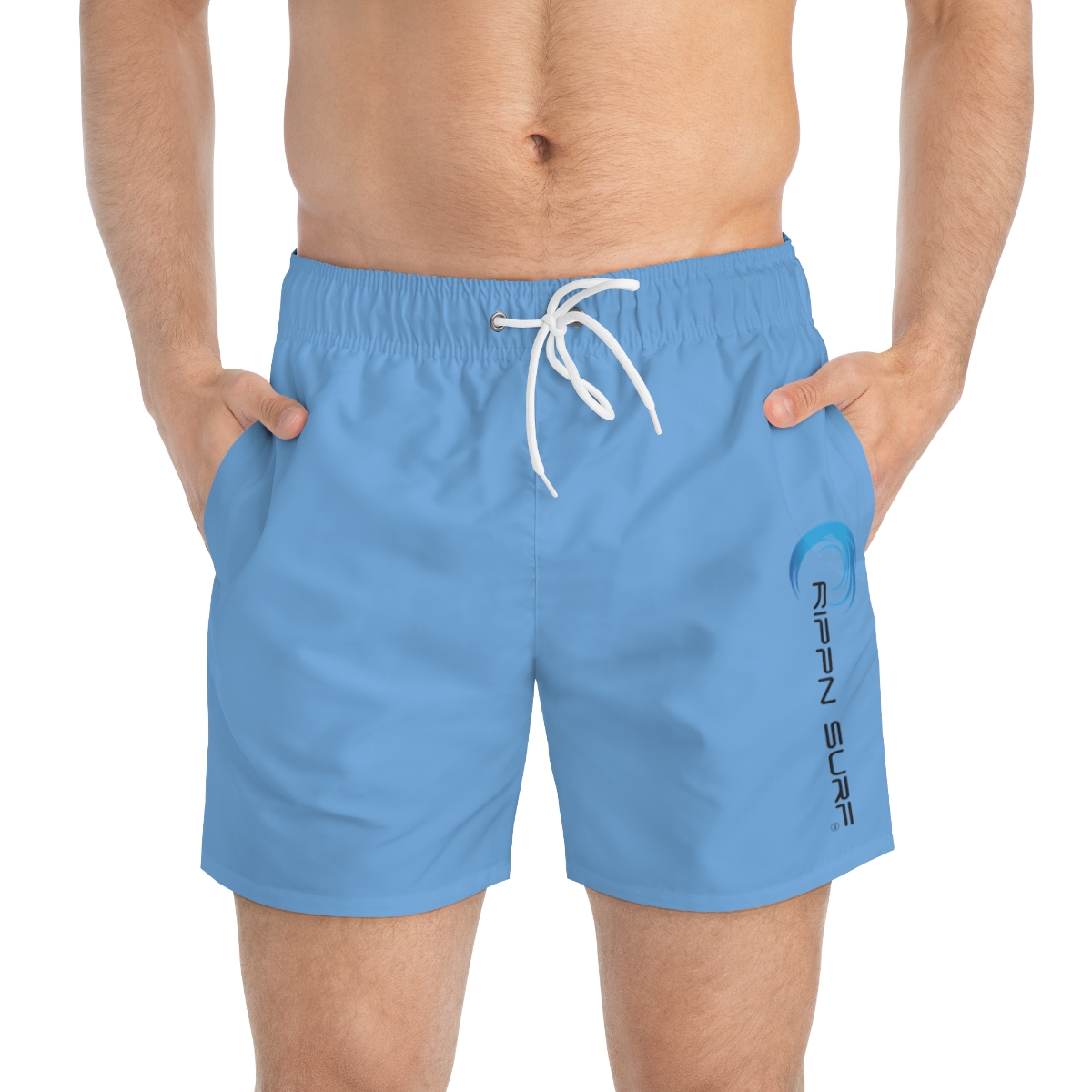 Rippn Surf Ocean Blue Vert Wave Men’s Swim Trunks - Image 37